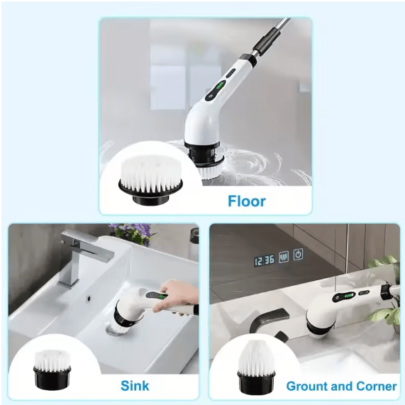 Electric Spin Cleaning Brush | Cordless 9-in-1